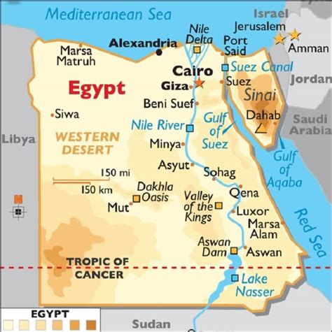 Peta Negara Mesir Lengkap Dengan Kota Sumber Daya Alam Batas Wilayah - Riset