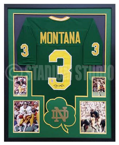 Joe Montana Autographed Framed Notre Dame Jersey - The Stadium Studio