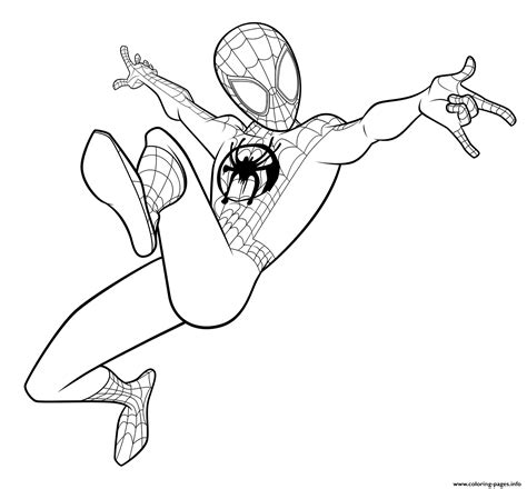 Spider Man Coloring Miles Morales Coloring page Printable