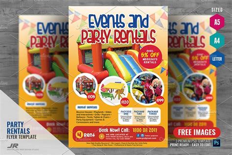 Party Rentals Promotional Flyers | Promotional flyers, Party rentals, Flyer