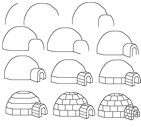 How to draw an igloo | Art drawings for kids, Drawing tutorials for ...