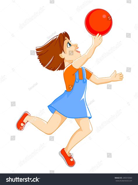 Girl Throw Ball Stock Vector (Royalty Free) 249310360 - Shutterstock