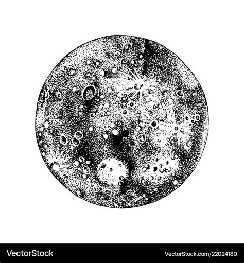 Hand drawn mercury planet Royalty Free Vector Image