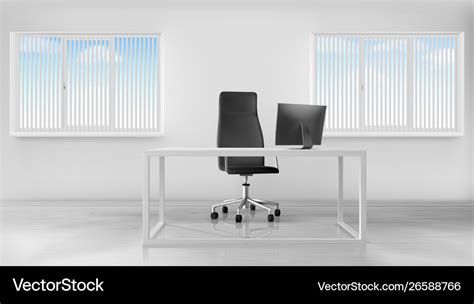 Empty office room interior workplace with desk Vector Image