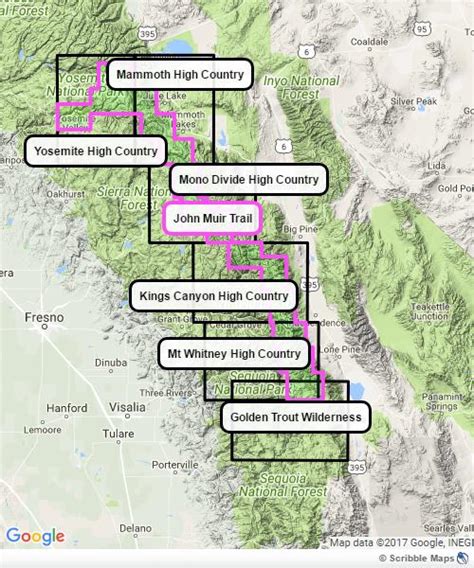 John Muir Wilderness Map