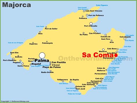 Sa Coma location on the Majorca map