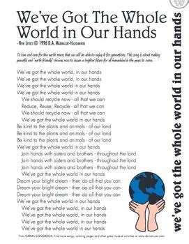 Earth Day Song - Lyric Sheet | Earth day song, Music activities for kids, Free lyrics