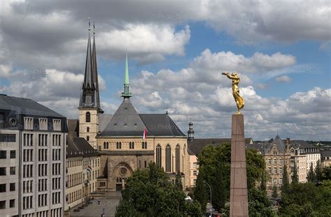 Luxembourg city landmarks aerial view – Stock Images Luxembourg