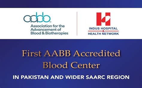 Historic Achievement: AABB Accreditation for The Indus Hospital Blood Center - Indus Development ...