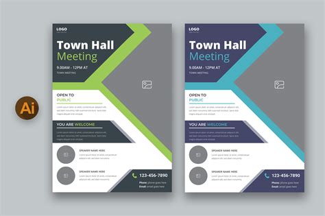 Town Hall Meeting Flyer Template Graphic by inpixell.studio · Creative Fabrica