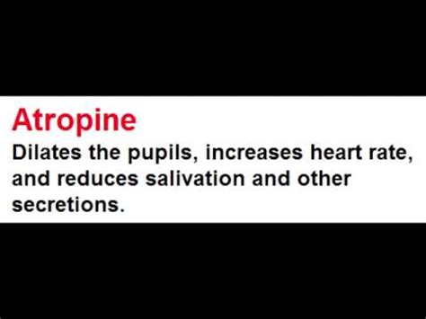 Atropine - Mechanism of Action, Clinical Use & Side Effects - YouTube