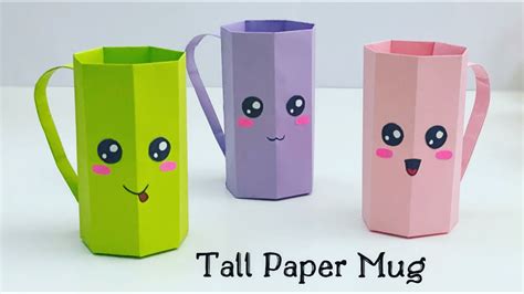 DIY Tall Paper Mug / Paper Cup / Paper Craft / Paper Crafts For School / Easy Kids Craft Ideas ...