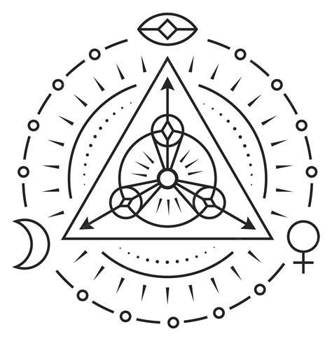 Premium Vector | Sacred geometry symbol Dark magic ritual element