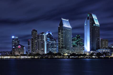 San Diego Skyline at Night Photograph by Larry Marshall - Fine Art America