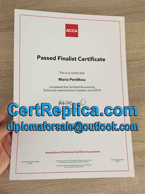 Obtain a ACCA Passed Finalist Certificate online