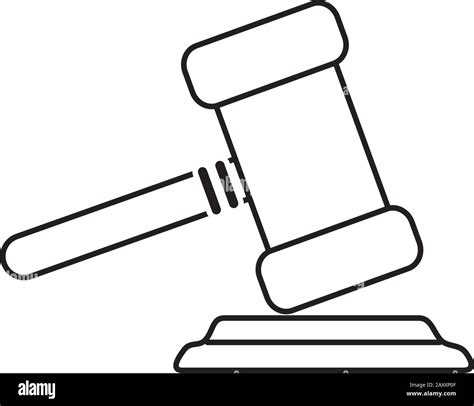 money business financial law justice hammer line style icon vector illustration Stock Vector ...