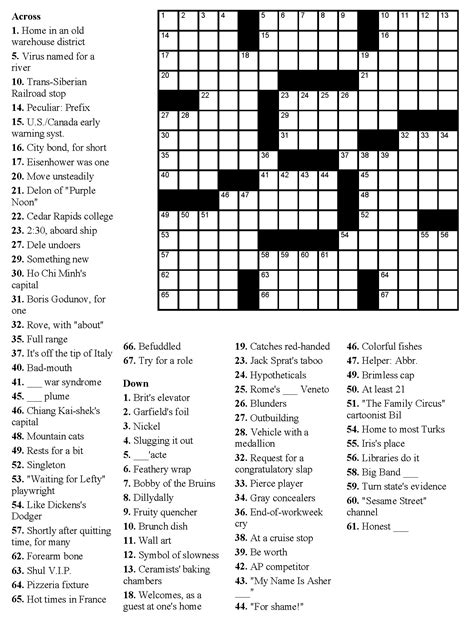 Free Printable Large Print Crossword Puzzles | M3U8 - Printable Easy ...