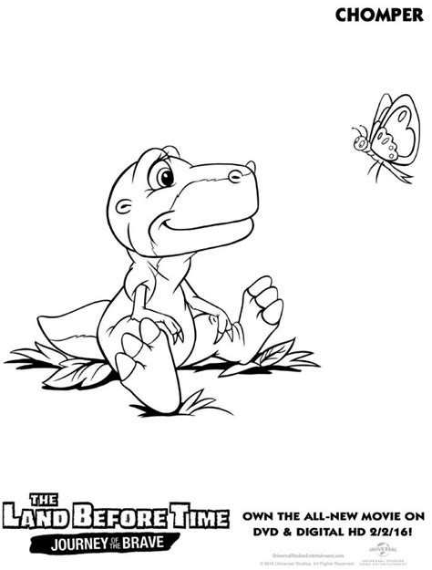 Land Before Time Chomper Coloring Page - Mama Likes This