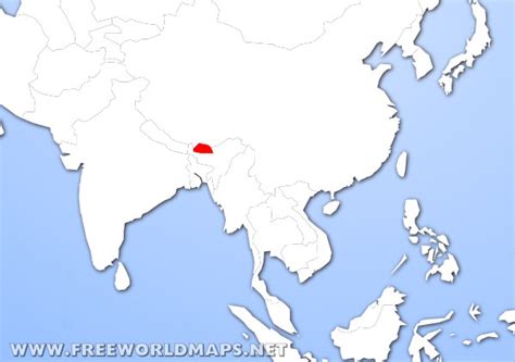 Where is Bhutan located on the World map?