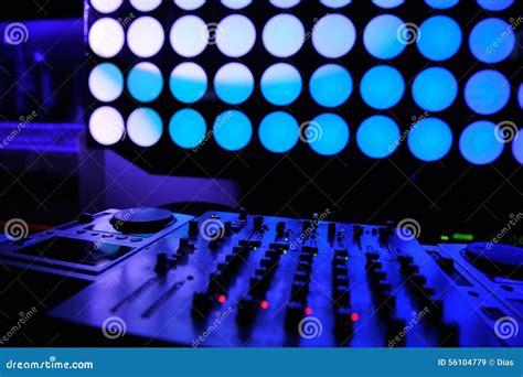 Nightclub DJ. Sound Equipment Stock Image - Image of light, illuminated: 56104779