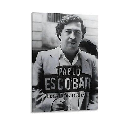 Pablo Escobar Black & White Photo Canvas Poster Wall Art Bedroom Decor ...