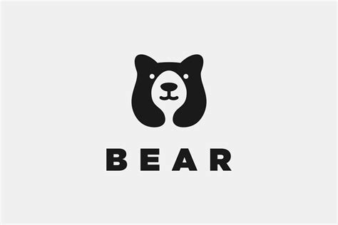 Bear Simple Negative Space Logo – MasterBundles