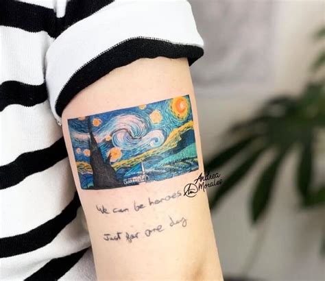 The Starry Night tattoo by Andrea Morales | Post 28100 | Night tattoo, Starry night tattoo, Cute ...