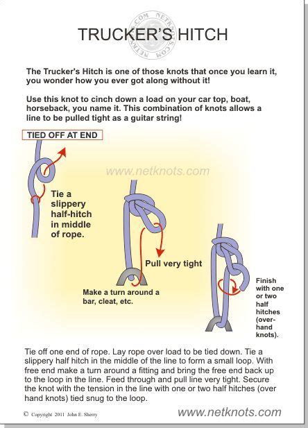 Truckers Hitch - How to tie a Trucker's Hitch | Knots, Paracord knots ...