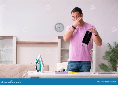 Young Male Tailor Sewing Masks at Home during Pandemic Stock Image - Image of business ...