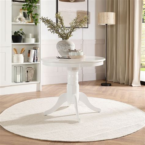 Kingston Round Dining Table, 90cm, White Wood Only £199.99 | Furniture & Choice