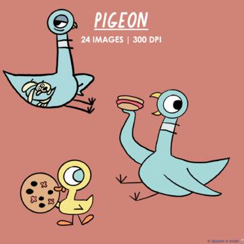 Mo Willems Pigeon Clipart by blossominkinder | TPT