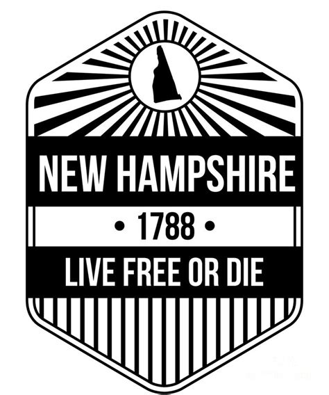 New Hampshire State Motto graphic Live Free Or Die Digital Art by Jacob Hughes - Fine Art America