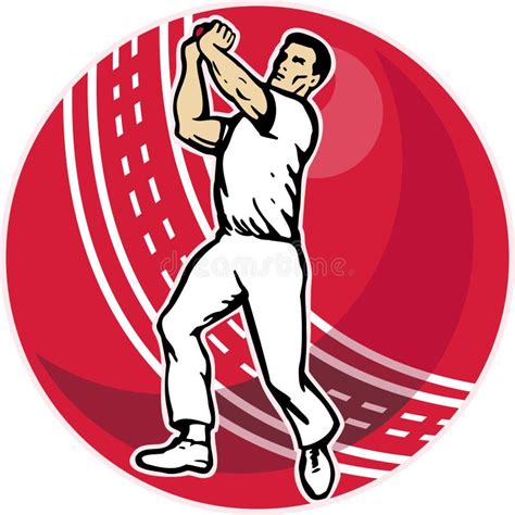 Cricket Player Bowler Bowling Ball Stock Illustration - Illustration of ...