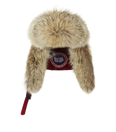 Canada goose Fur Trim Aviator Hat in Red for Men | Lyst