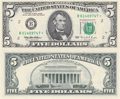 1995 $5 New York District Star Federal Reserve Note FR 1984-B* Uncirculated in 2020 | 100 dollar ...