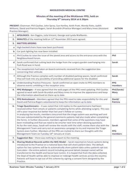 9 Jan 2014_PPG_Minutes - Mickleover Medical Centre