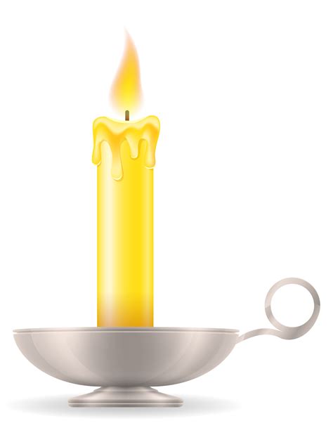 candle with candlestick old retro vintage icon stock vector ...