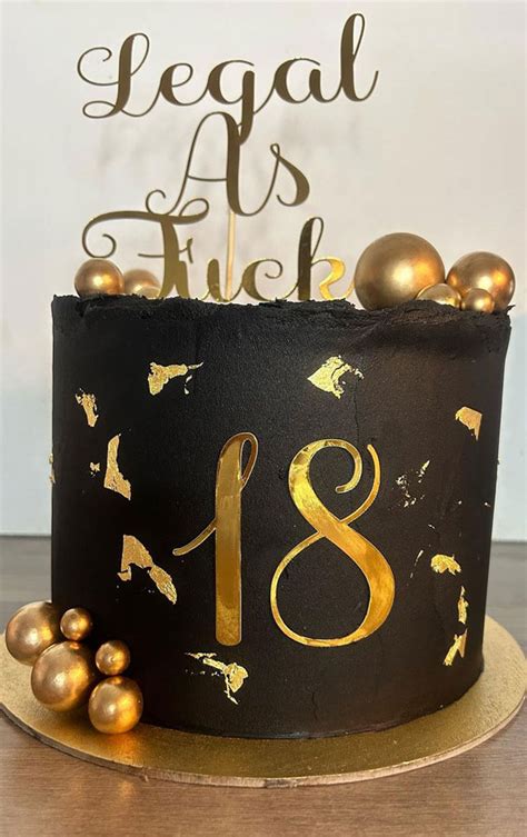 18th Birthday Cake Ideas for a Memorable Celebration : Black & Gold Theme Cake