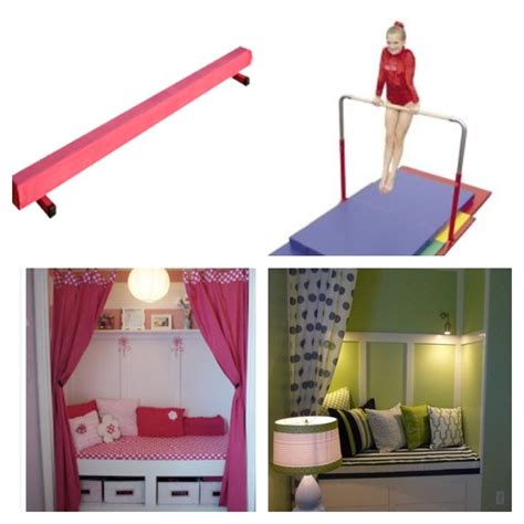 there are pictures of different things that can be found in this room, including a bed