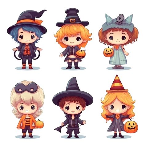 Cute Kids In Halloween Costumes, Halloween Character Set, Cute Pumpkin, Halloween Characters PNG ...