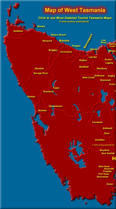 West Tasmania Coast Map