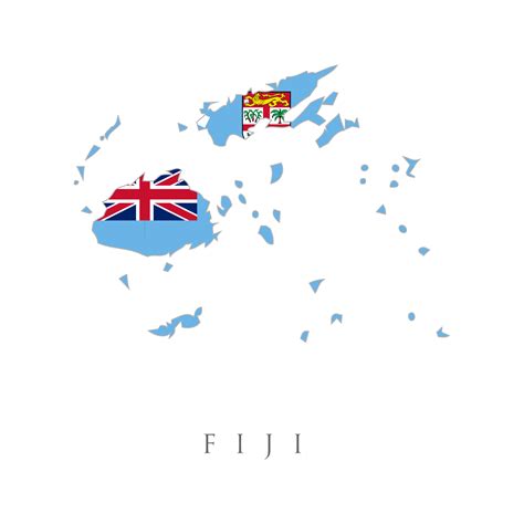 Flag Republic of Fiji . National map of Fiji with the Fijian national ...