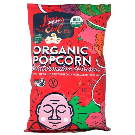 Lesser Evil Organic Popcorn Watermelon Hibiscus | Gluten-Free Snack ...