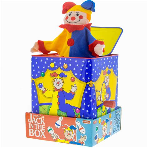 Jack in the Box Classic Spring Loaded Pop Up Cloth Clown Toy in Tin ...