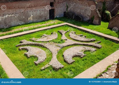 Courtyard Garden of the Ancient Ruins of the Domus Augustana on ...