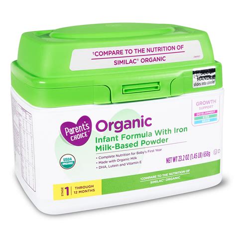 Parent's Choice Organic Infant Formula Powder with Iron, Organic, Non ...