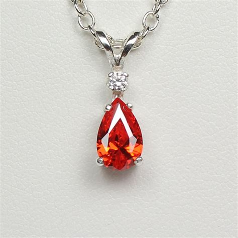 Mexican Fire Opal Necklace / Pendant Sterling Silver