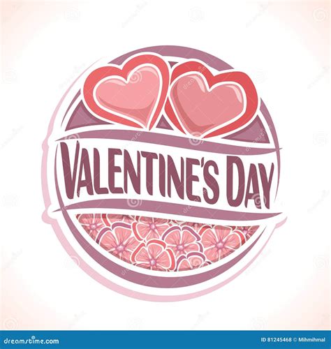 Vector Logo for Happy Valentine`s Day Stock Vector - Illustration of ...