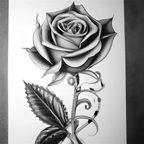 Dessin de tatouage de rose de style chicano · Creative Fabrica