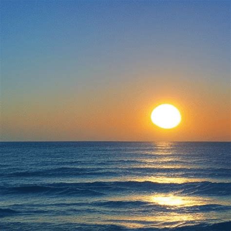 Beautiful Blue Ocean Sunset Graphic · Creative Fabrica